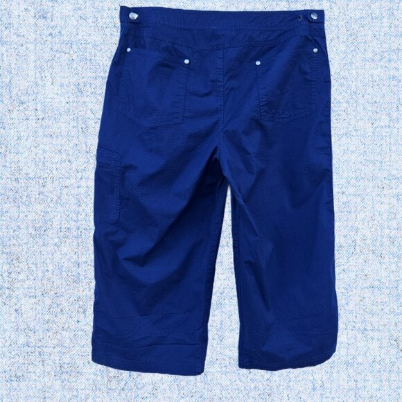 Danskin Now Navy Blue Convertible Length Cargo Capri/Bermuda -12/14 - Picture 2 of 13